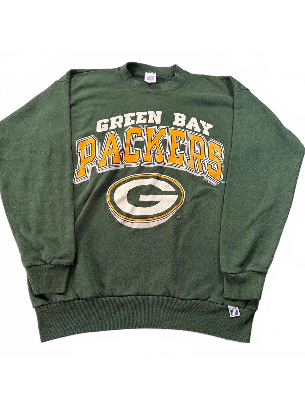 Vintage 1990 Green Bay Packers Logo 7 Sweatshirt Large USA Made NFL Crewneck
